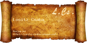 Lositz Csaba névjegykártya